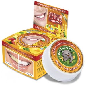 Зубная паста с экстрактом Манго Бинтуронг (Binturong Mango Thai Herbal Toothpaste) Nina Buda - 33гр. (Тайланд)