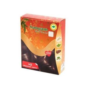 Краска для волос Морозный каштан Н3 (Коричневый пикантный переливчатый) Sangam Herbals - 6x10 г. (Индия)