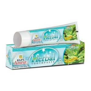 Травяная зубная паста с Мятой (Herbal Toothpaste Mint Flavour) Baps Amrut - 150 г.