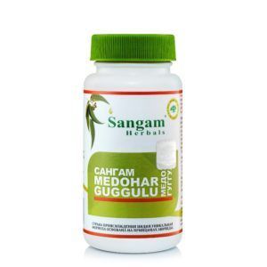 Медохар Гуггул для похудения и контроля веса (Medohar Guggulu) Sangam Herbals - 60 таб. по 750 мг. (Индия)