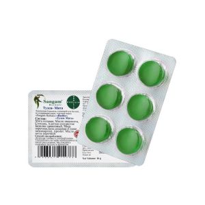Леденцы «Тулси Мята» (Tulsi Mint) Sangam Herbals - 1 блистер 6 шт. по 16 г.