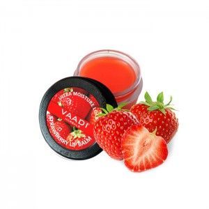Бальзам для губ Клубничный (Strawberry Lip Balm) Vaadi Herbals - 10 гр. (Индия)