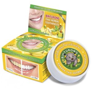Зубная паста c экстрактом банана Бинтуронг (Binturong Banana Thai Herbal Toothpaste) Nina Buda - 33гр. (Тайланд)