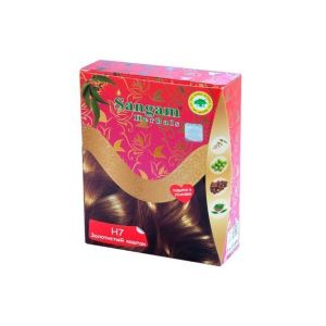 Краска для волос Золотистый каштан Н7 (Sangam Herbals) - 6x10 г. (Индия)
